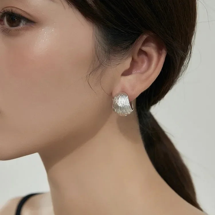 Minimalist Gold-Tone Folded Earrings