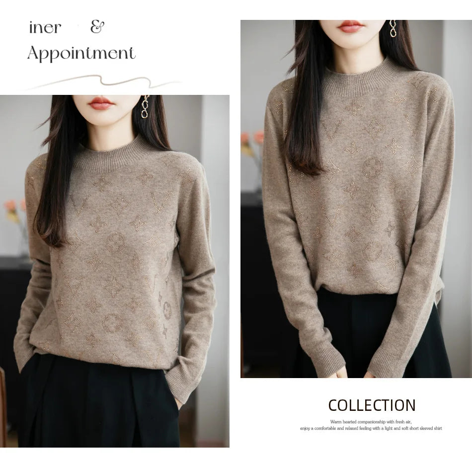 Women’s Fine Knit Half Turtleneck Sweater – Elegant Casual Style
