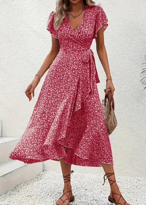 Women's Floral Print Wrap Dress