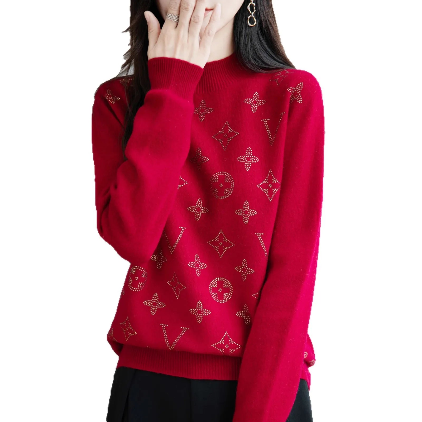 Women’s Fine Knit Half Turtleneck Sweater – Elegant Casual Style