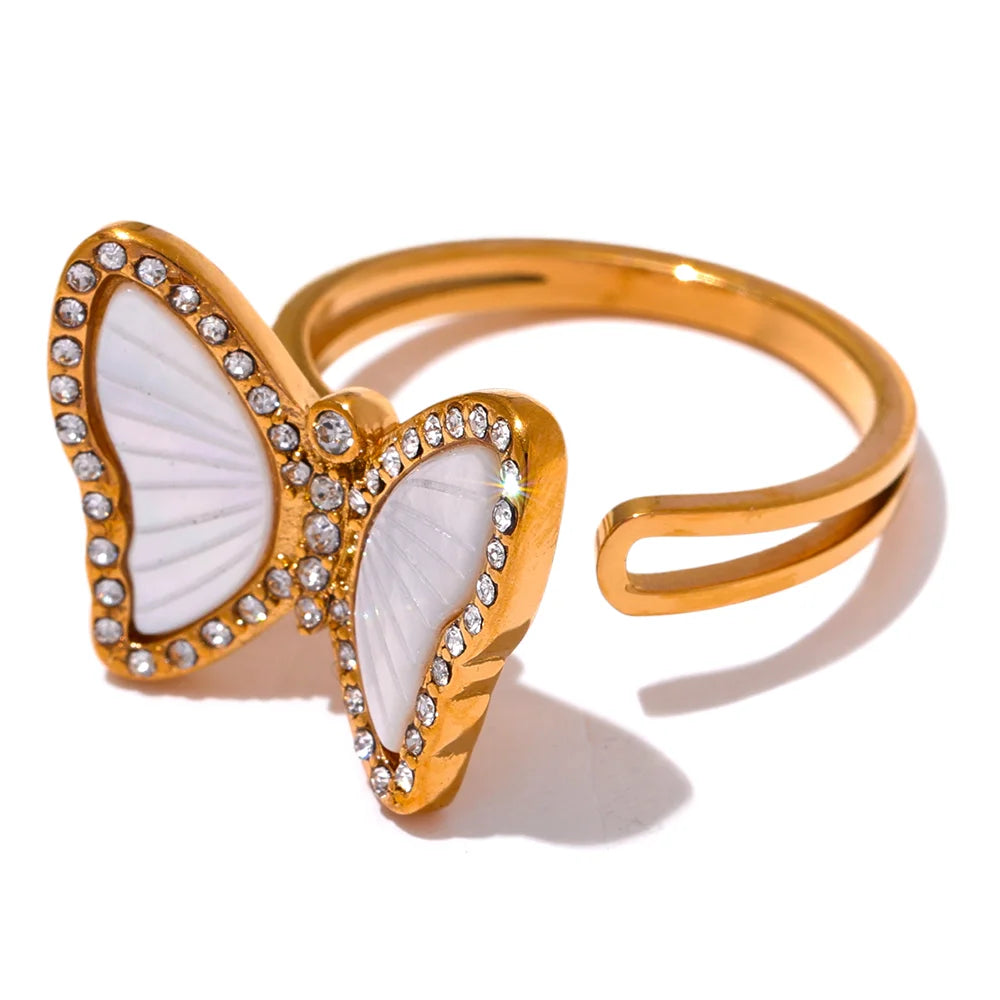 18K Gold Plated Butterfly Ring