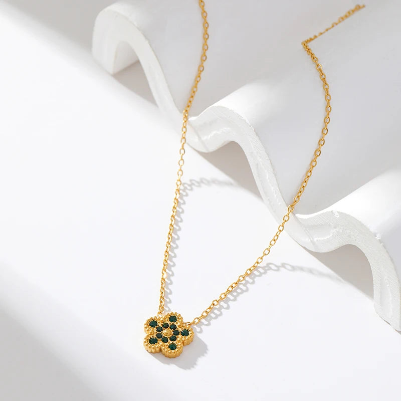 Clover Flower Stainless Waterproof Vintage Jewelry Set