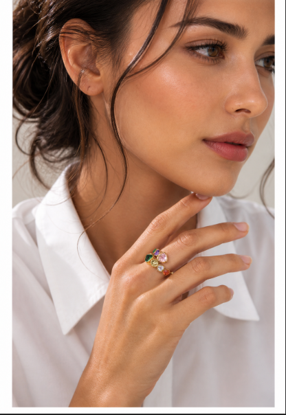 18K Gold Plated Heart Ring Stainless Steel