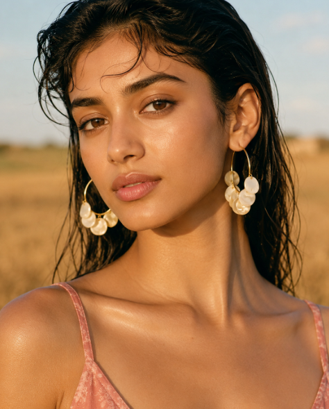 Colorful Resin Vintage Hoop Earrings