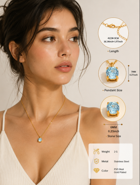 Vintage Drop Necklace Waterproof Stainless Steel