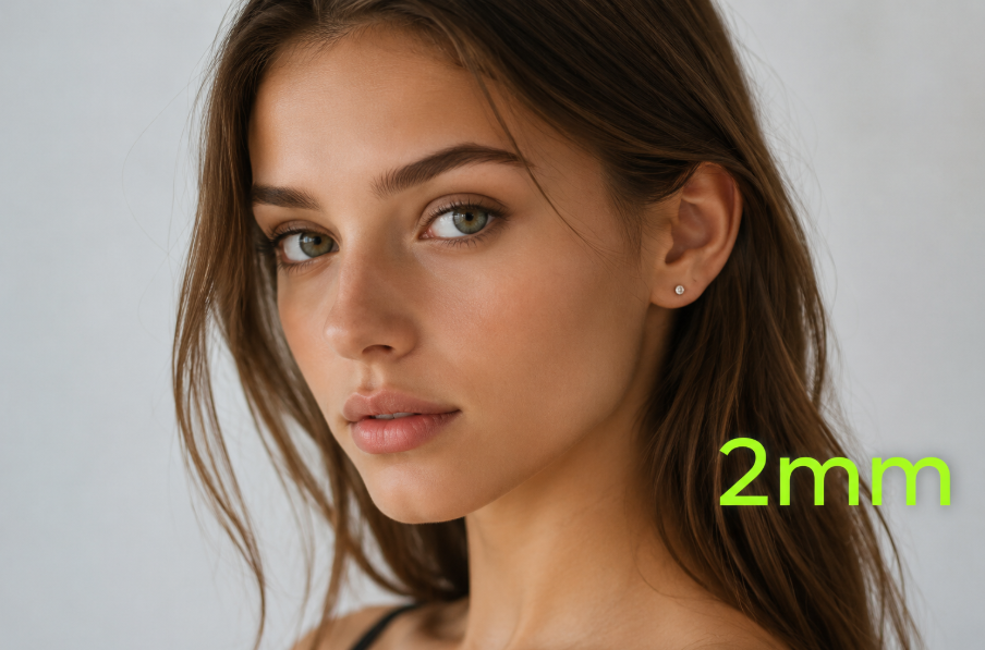14K AU585 Gold Mini Zircon Stud Earrings