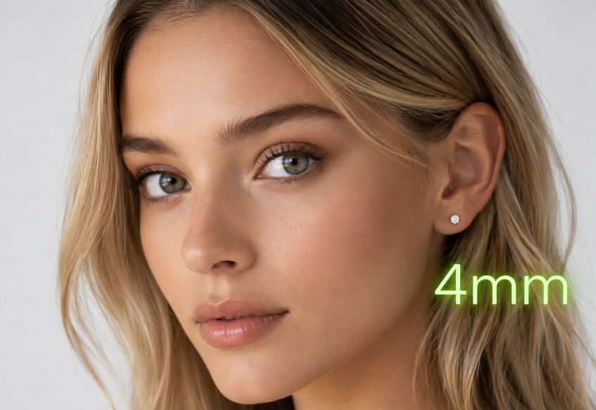 14K AU585 Gold Mini Zircon Stud Earrings