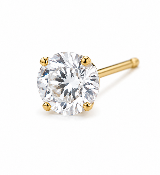14K AU585 Gold Mini Zircon Stud Earrings