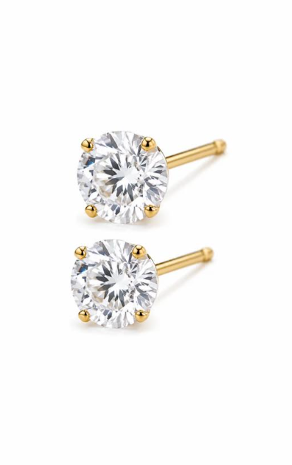 14K AU585 Gold Mini Zircon Stud Earrings