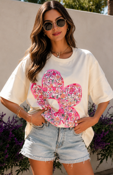 Floral Patchwork Loose Fit T-shirt