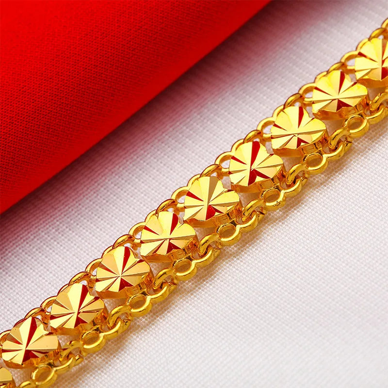 24K Gold Adjustable Wide Bracelet