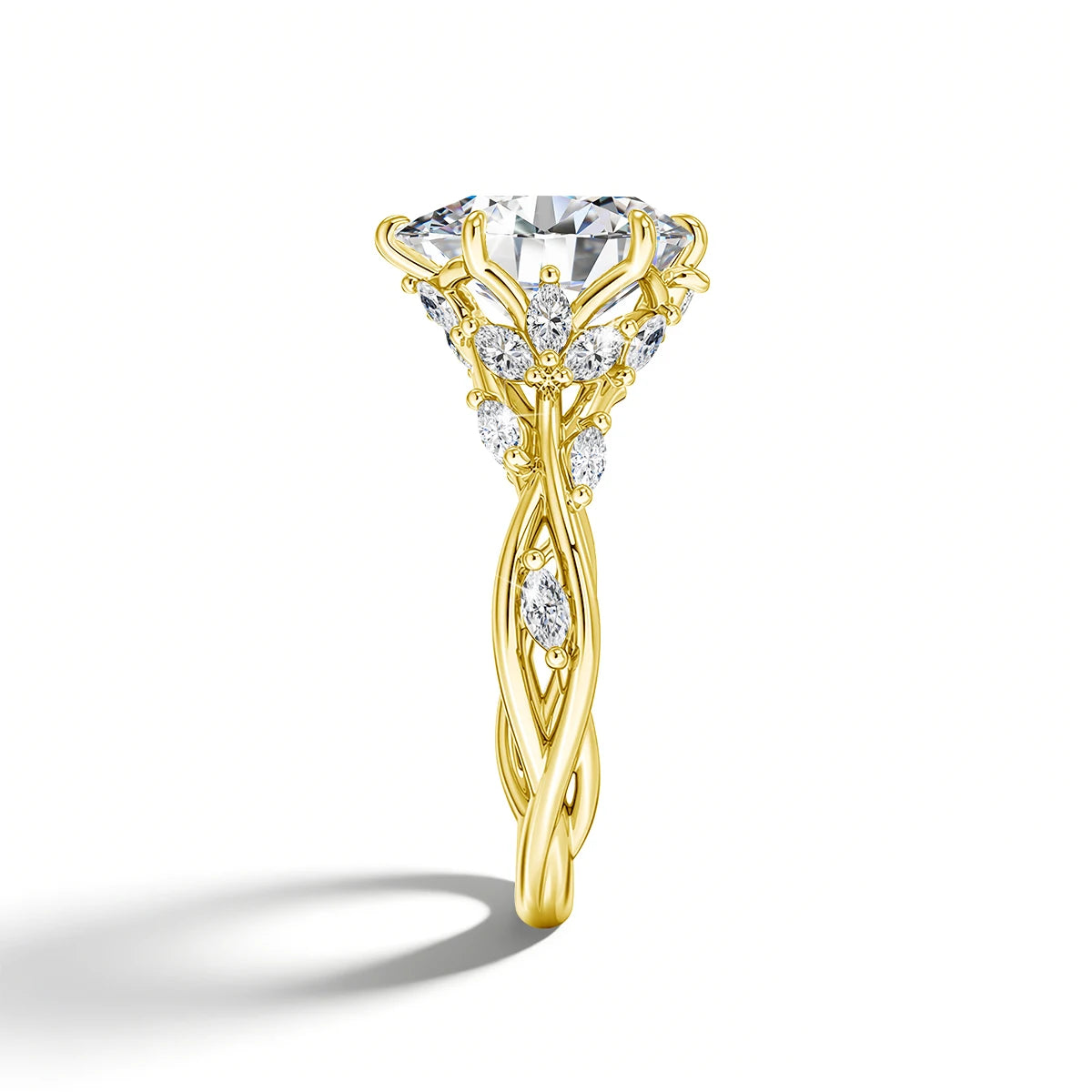 3CT Gold Moissanite Ring