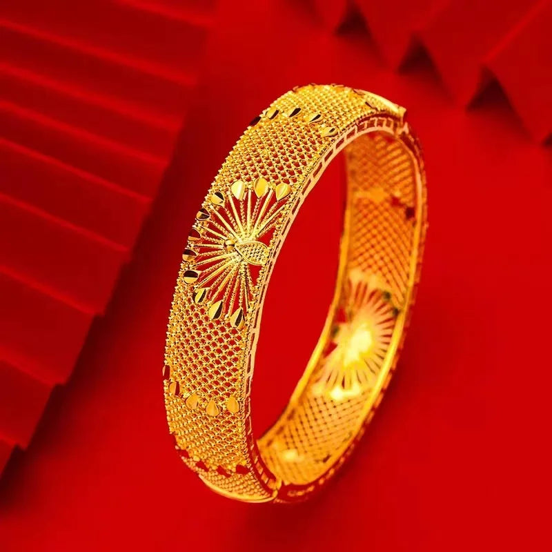 24K Gold Peacock Bracelet Magnetic Detachable Design
