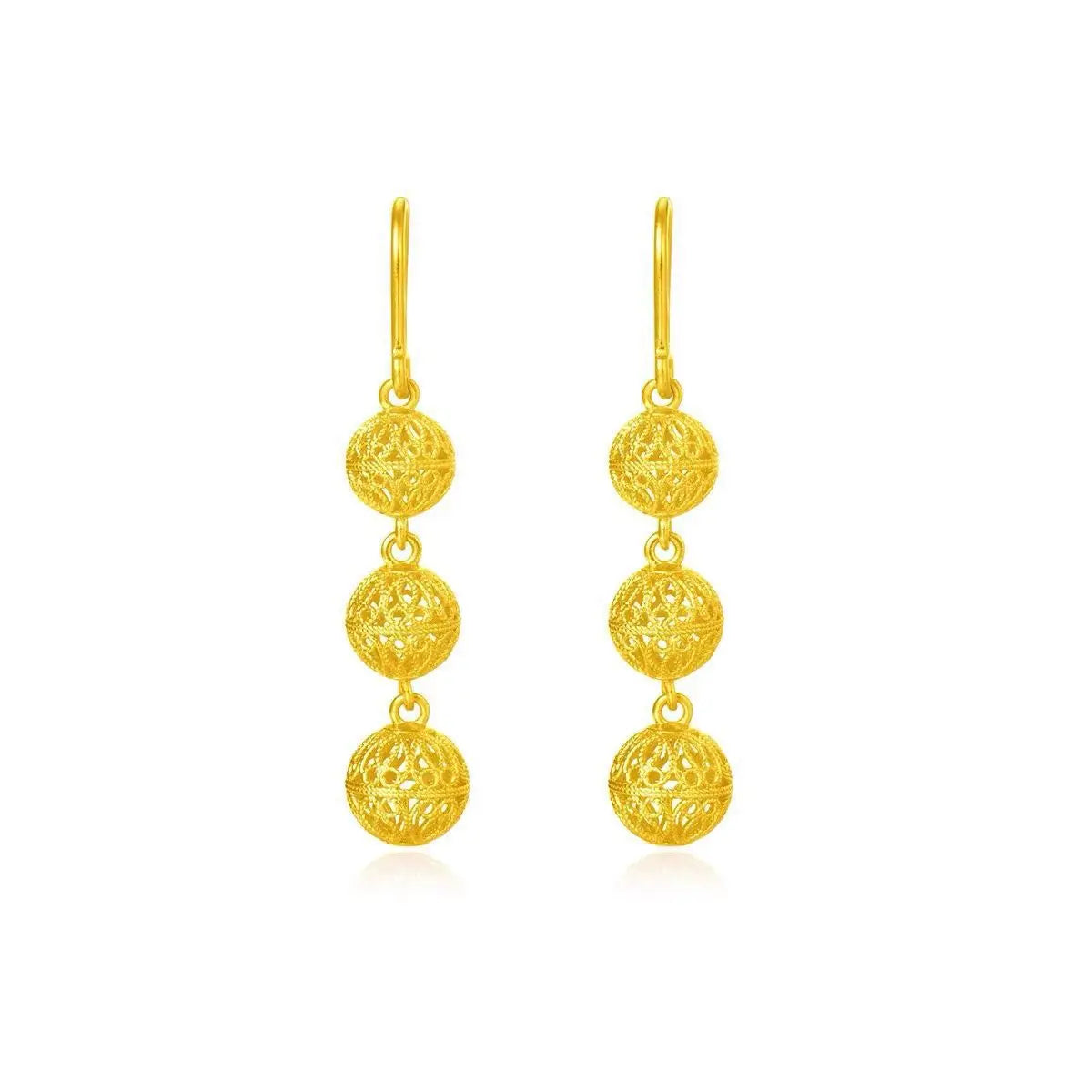 24K Gold Vintage Drop Romantic Earrings