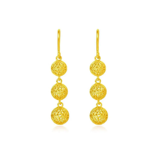 24K Gold Vintage Drop Romantic Earrings