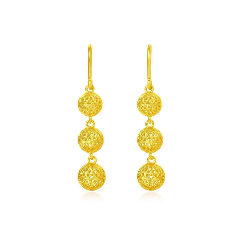 24K Gold Vintage Drop Romantic Earrings