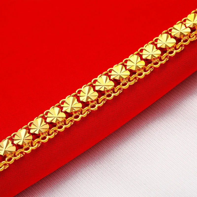 24K Gold Adjustable Wide Bracelet