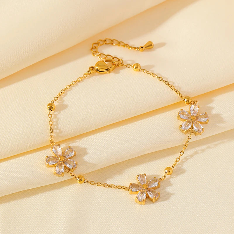 Flower Stainless Steel Vintage Jewelry Set