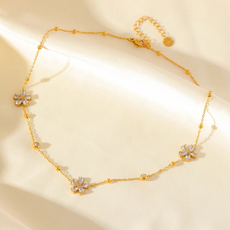Flower Stainless Steel Vintage Jewelry Set