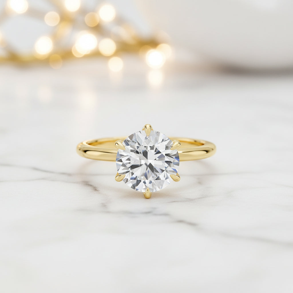 14K AU585 Gold Moissanite Ring