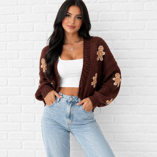 Women’s GingerBread Man Cropped Cardigan