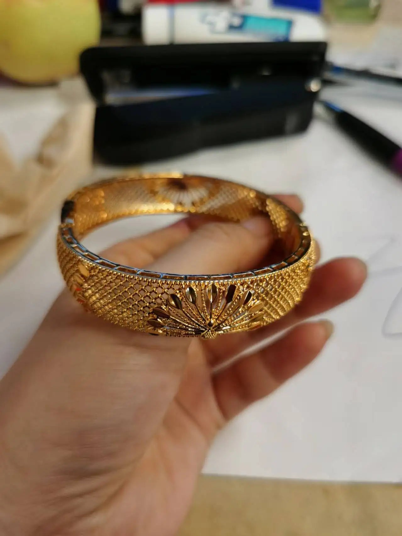 24K Gold Peacock Bracelet Magnetic Detachable Design