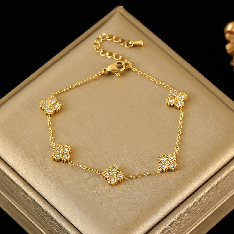 Flower Stainless Steel Vintage Jewelry Set