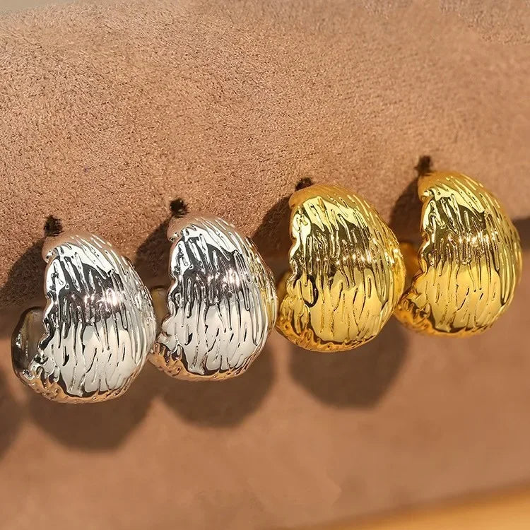 Minimalist Gold-Tone Folded Earrings
