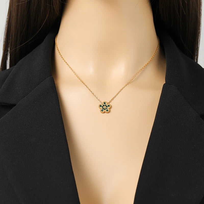 Clover Flower Stainless Waterproof Vintage Jewelry Set