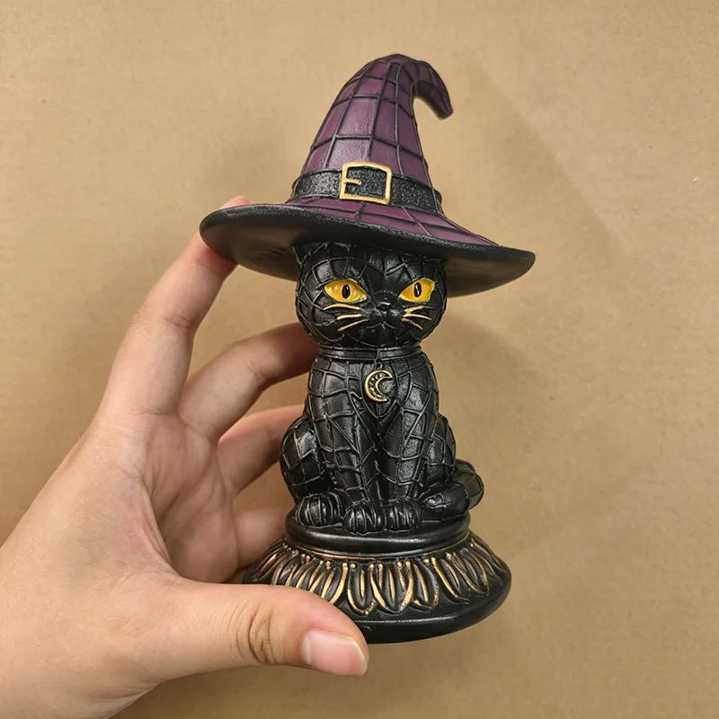 Black Cat Halloween Figurine