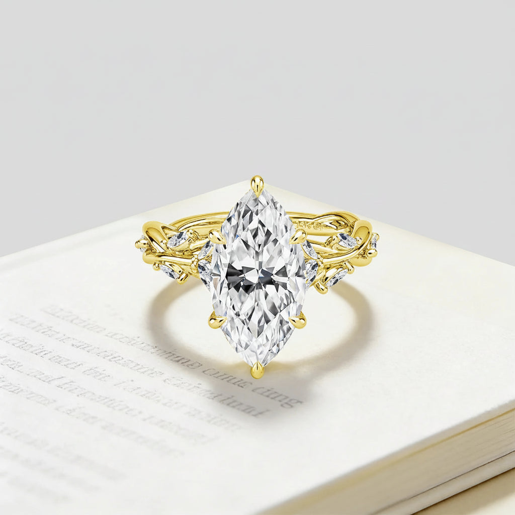 3CT Gold Moissanite Ring