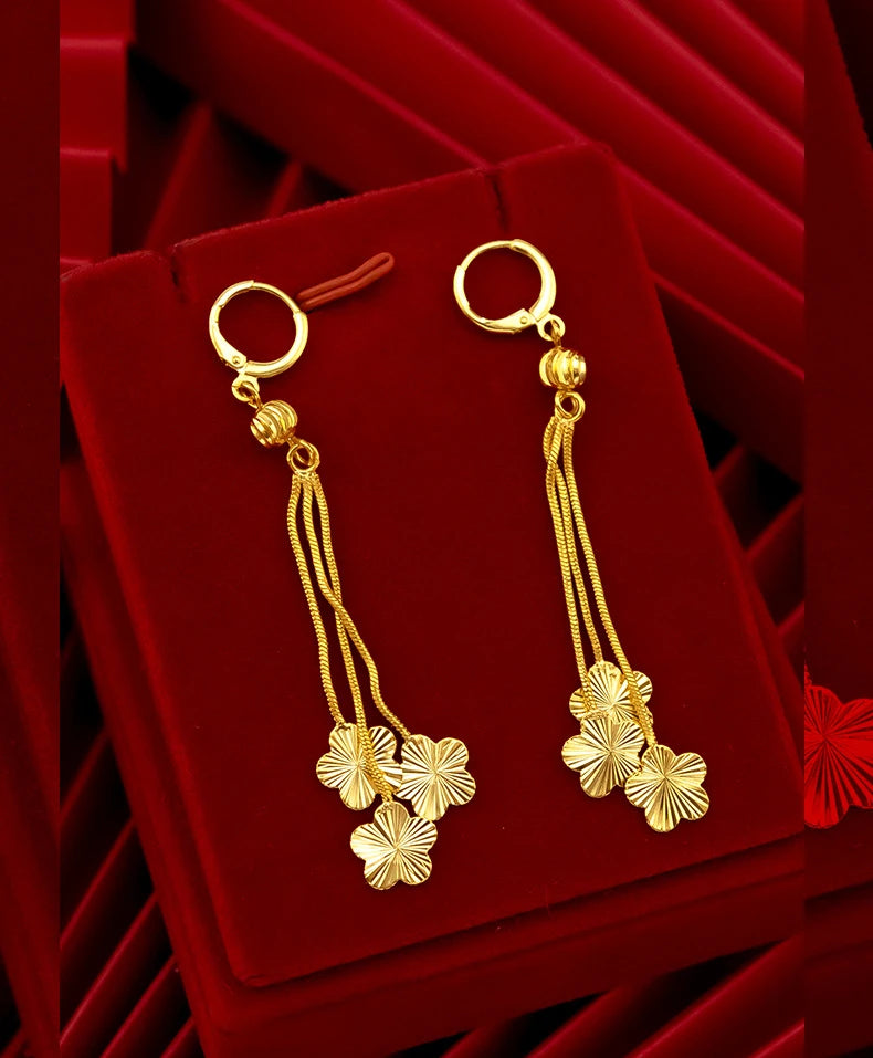 18K Gold Tassel Drop Earrings