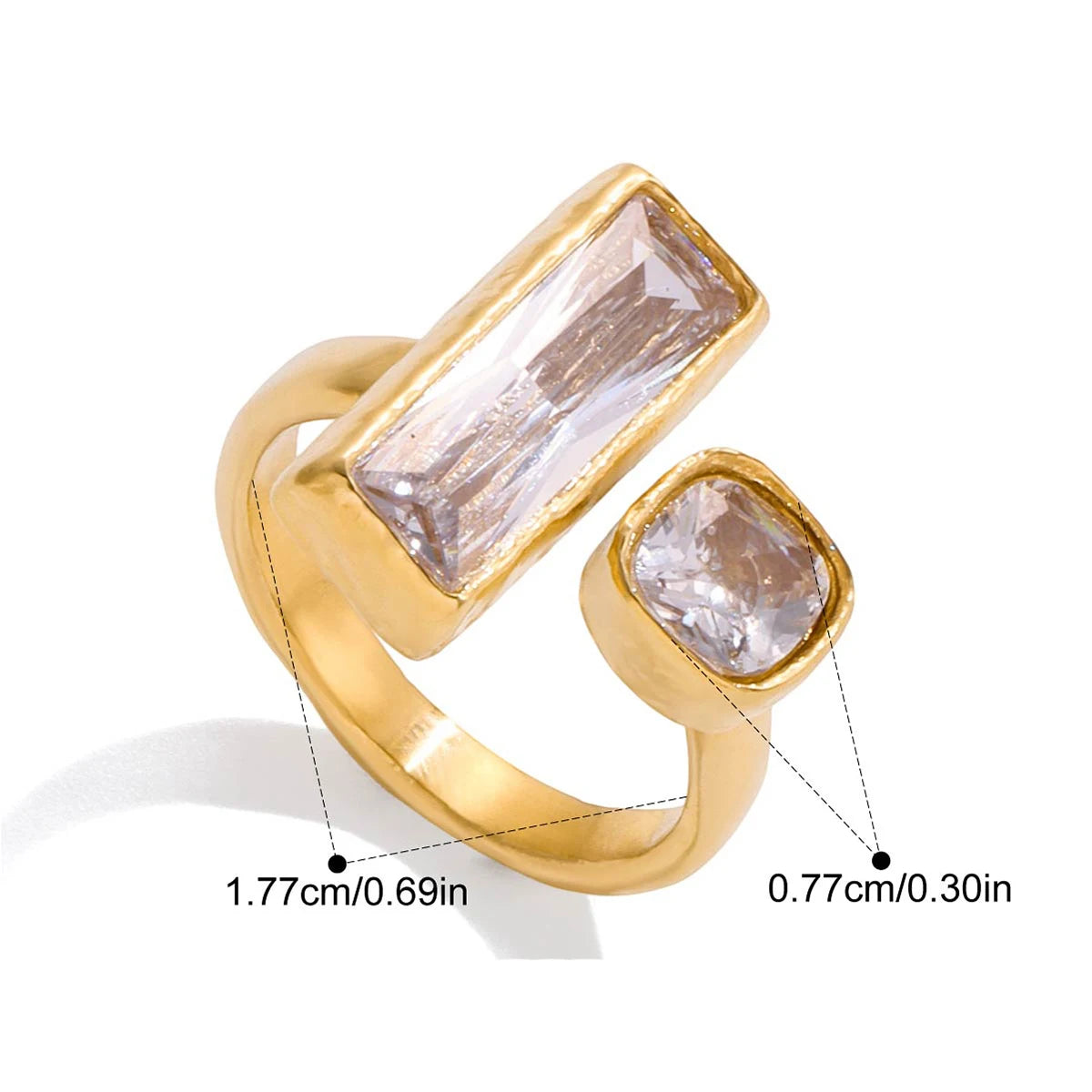 Gold Plated 18K Geometric Ring