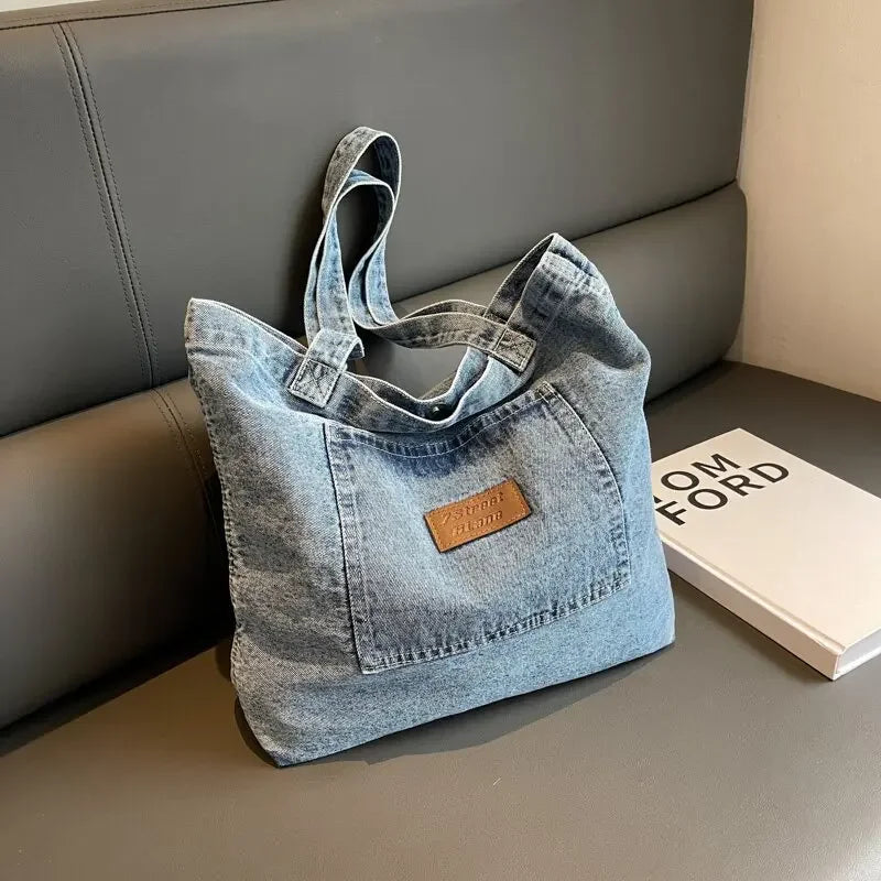 Denim Large Capacity Everyday Handbag