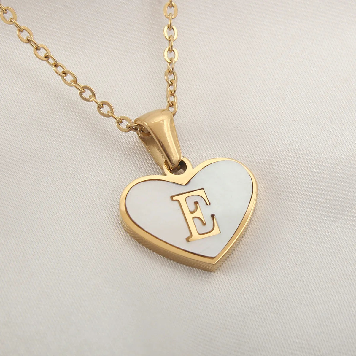 Gold Plated Initial Necklace Stainless Steel