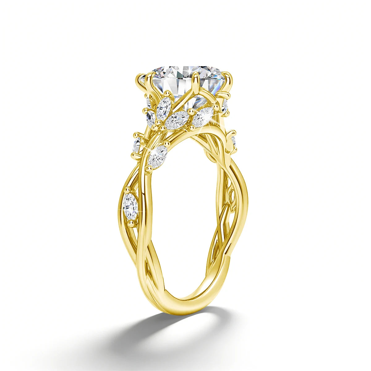 3CT Gold Moissanite Ring