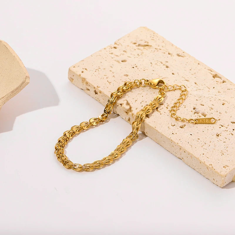 Gold Wheat Chain Jewelry Set