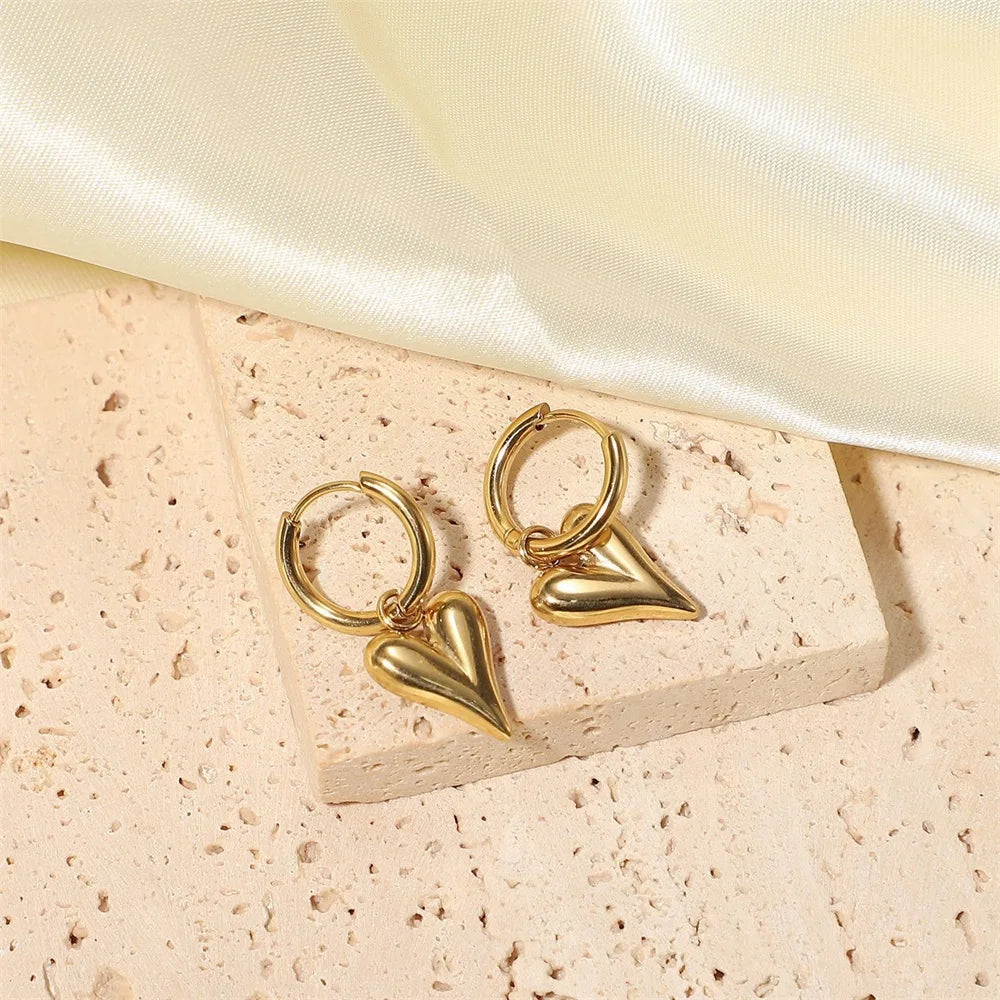 Heart Love 18K Gold Plated Stainless Steel