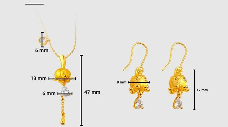 Lily of the Valley Gold Jewelry Set