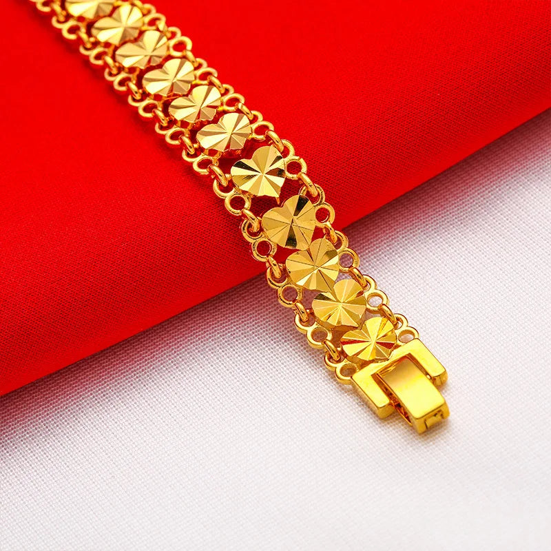 24K Gold Adjustable Wide Bracelet