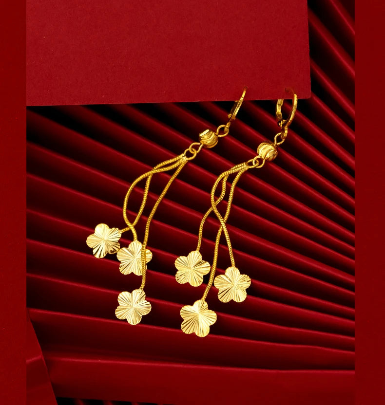 18K Gold Tassel Drop Earrings