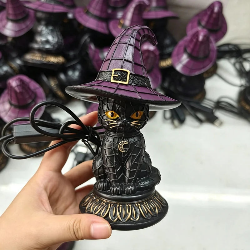 Black Cat Halloween Figurine
