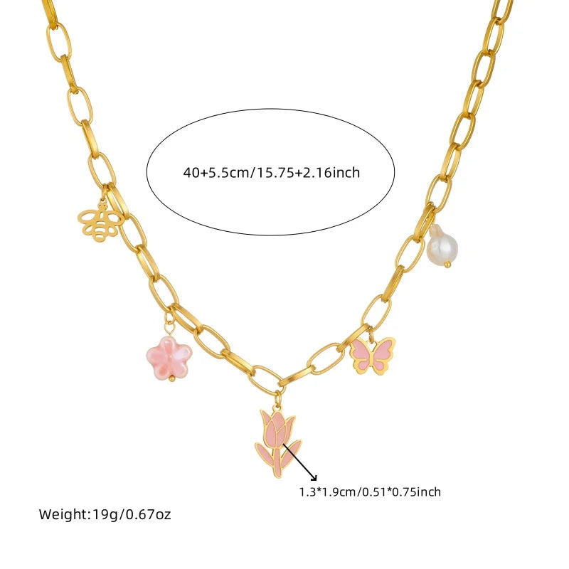 Tulip Jewelry Set Stainless Steel