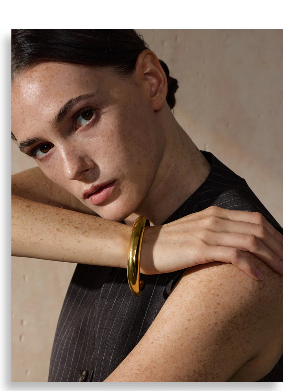 Gold Chunky Cuff  Vintage Bangle