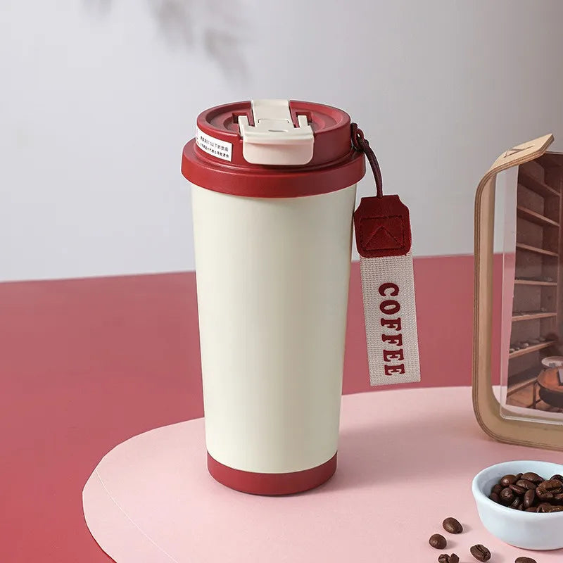 Flower Print Stainless Steel Insulated Travel Mug