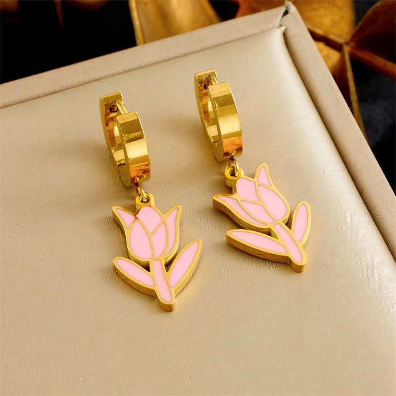 Tulip Jewelry Set Stainless Steel