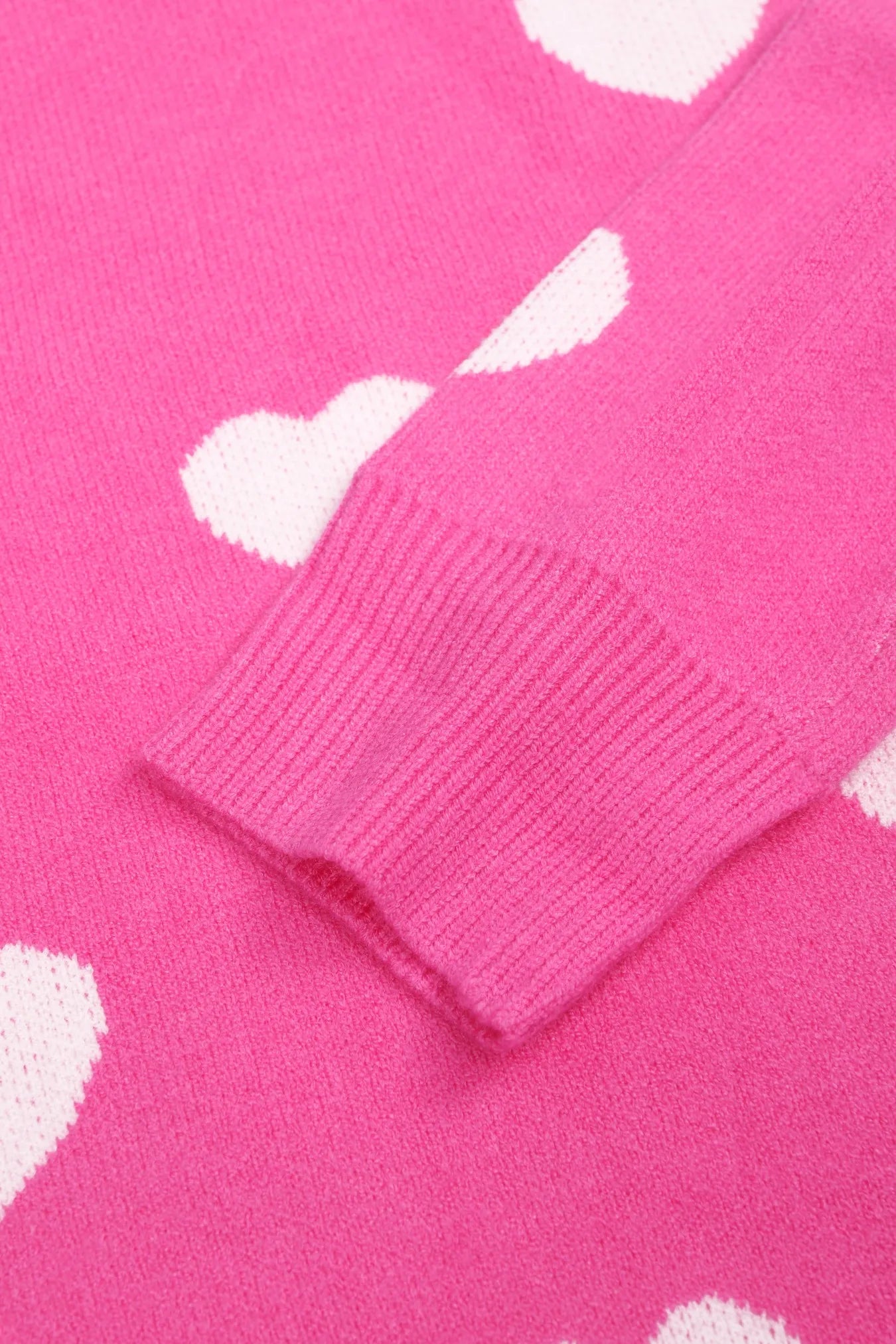 Hot Pink Oversized Heart Knit Sweater