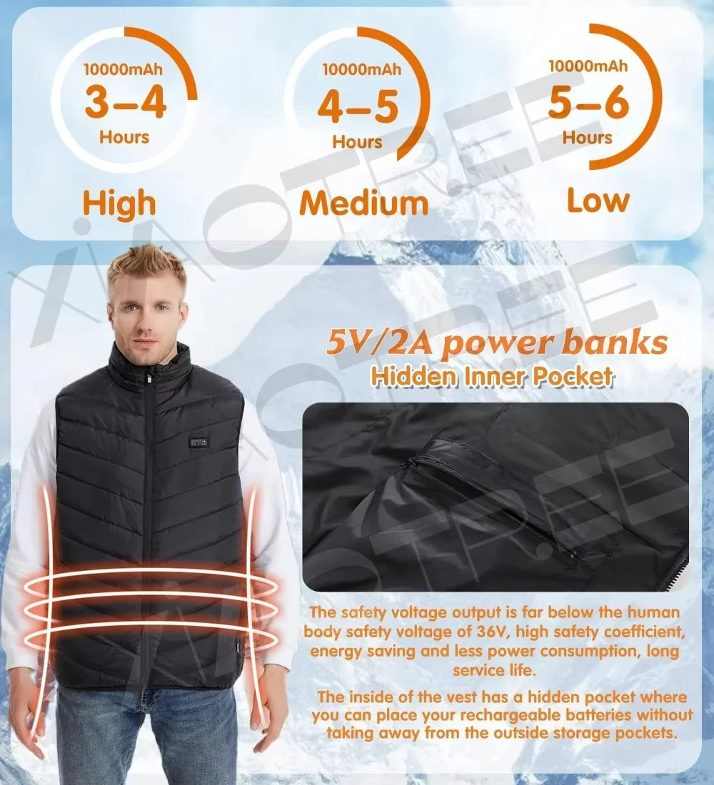 Unisex USB Heated Vest – Winter Thermal Body Warmer