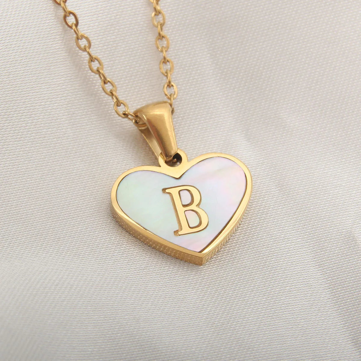 Gold Plated Initial Necklace Stainless Steel