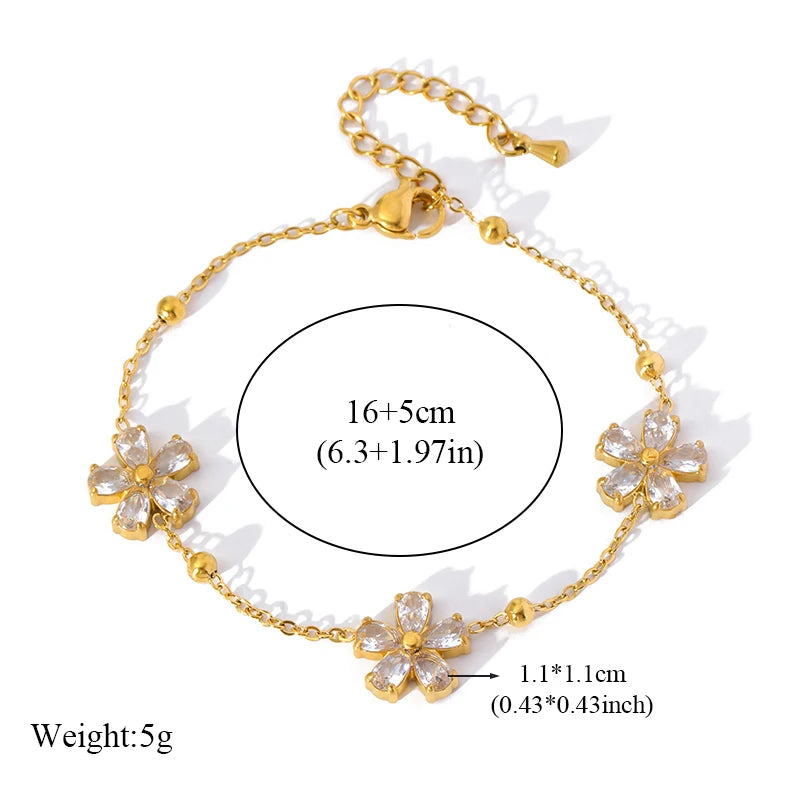 Flower Stainless Steel Vintage Jewelry Set